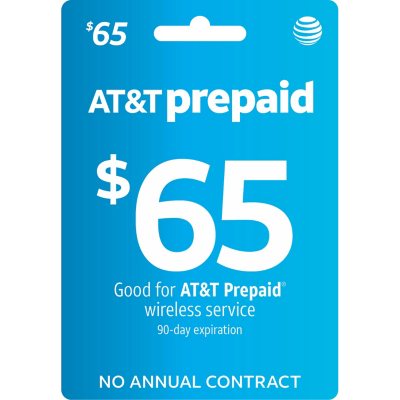 AT & T Refill Email Delivery Gift Card, $65