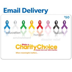 Charity Choice Email Delivery Gift Card, Various Amounts