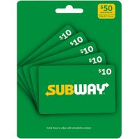 Subway $50 Value Gift Cards - 5 X $10