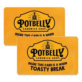 Potbelly Sandwiches $50 Gift Card Multi-Pack, 2 x $25
