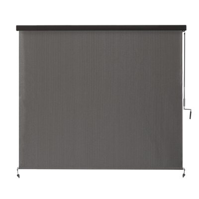 Coolaroo Full Valance Wand-Operated 8' x 8' Roller Shade, Pewter