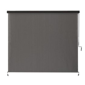 Coolaroo Full Valance Wand-Operated 8' x 8' Pewter Roller Shade