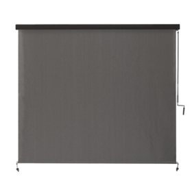 Coolaroo Full Valance Wand-Operated 8' x 8' Roller Shade, Pewter
