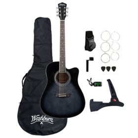 Washburn WA90CETBBPACK Learn & Play Pack Acoustic Guitar with Electric Pick-up Bundle