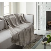Crafted by Catherine Faux Gray Mohair 50x60 Throw