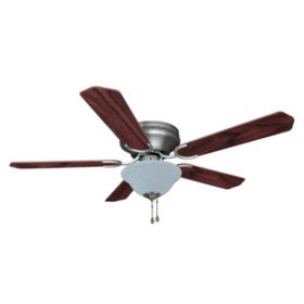 Hardware House Jupiter 52 Flush Mount Ceiling Fan Satin