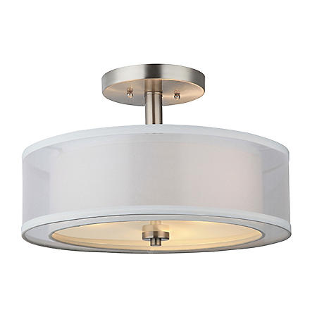Hardware House El Dorado Semi-Flush Ceiling Light Fixture - Satin Nickel