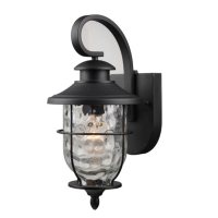 Hardware House Lantern with Dusk-to-Dawn Light Control - Textured Black