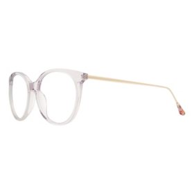 Christian Sirano Indra Round Frames Glasses, Lavender Clear