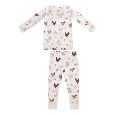 Angel Dear Long Sleeve Loungewear Set White Collector Chickens 12-18M:- White Collector Chickens, 12-18M