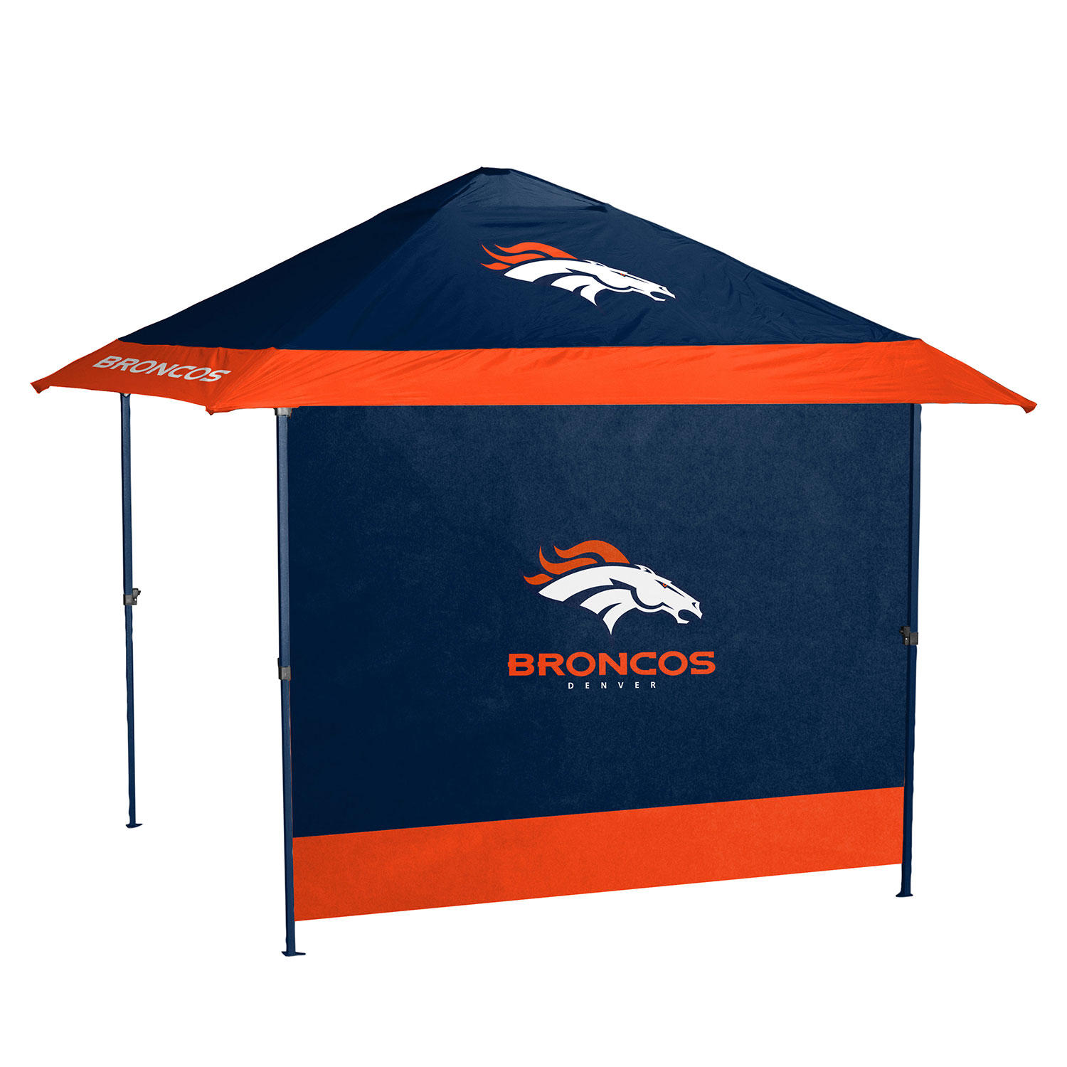 Logo Brands Officially Licensed NFL Pagoda Tent Canopy with Frame and Side Panel- Denver Broncos