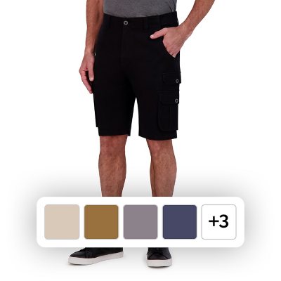 IRON Clothing Co Men's Flex Waistband Stretch Twill Multi Pocket Cargo Short Black 36:- Black - Online Only, 36