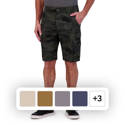 IRON Clothing Co Men's Flex Waistband Stretch Twill Multi Pocket Cargo Short Green 38:- Green, 38