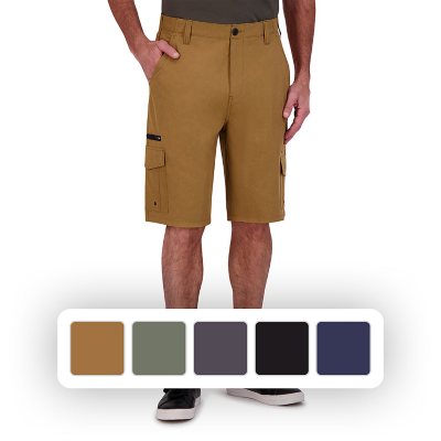 IRON Clothing Men's Flex Waistband Stretch Hybrid Multi Pocket Cargo Short Camel 34:- Camel, 34