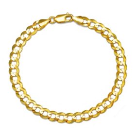 Curb Chain Bracelet in 14K Gold, 7mm