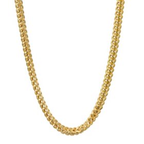 14K Yellow Gold Hollow Franco 24" Chain with Lobster Claw Clasp