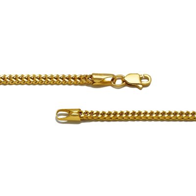 7mm Diamond Cut Franco Chain, 14K Gold Chain Men’s Solid Gold Necklace 24 Inches / Luxury Lobster Clasp