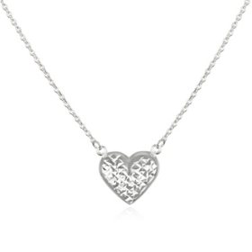 Reversible Heart Pendant Necklace in 14K Gold