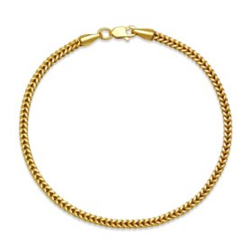 Diamond Cut Franco Chain Bracelet in 14K Gold
