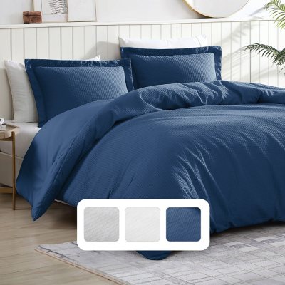Brielle Home Pierce Waffle 100% Cotton 3 Piece Comforter Set