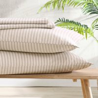 Brielle Home Recycled Fiber Striped Sheet Set (Assorted Sizes and Colors)