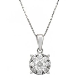 .50 CT. T.W. Diamond Pendant in 14K White Gold HI-I1