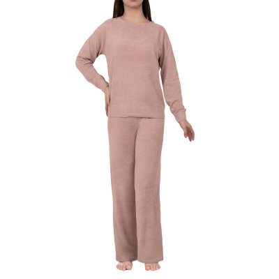 Barefoot Dreams Women's Jersey Roll Pullover & Wide Leg Pant TeaberryXL:- XL, Teaberry