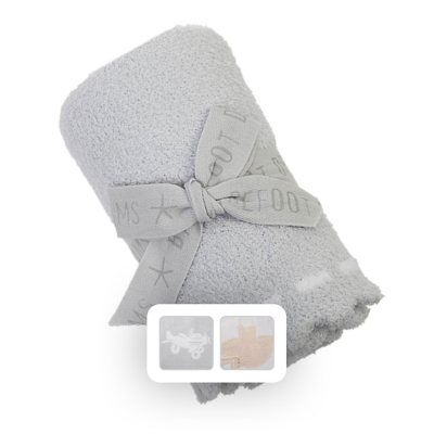 Barefoot Dreams cozychic Scalloped Receiving Blanket Blue:- Blue