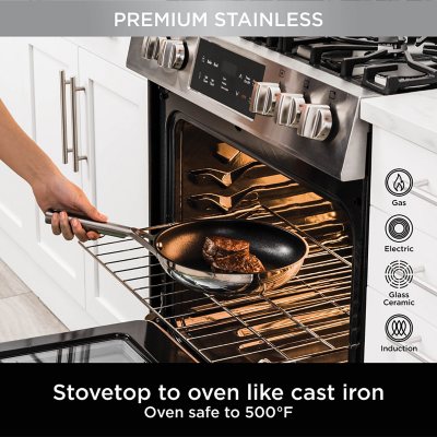 Ninja Cookware  Ninja EverClad™ Commercial-Grade Stainless Steel Cookware  12-Piece Set 