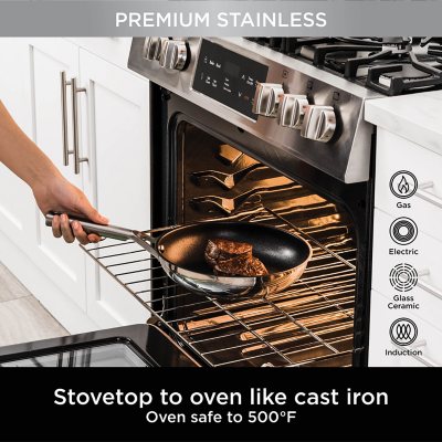 Ninja Foodi NeverStick Stainless 10-Piece Cookware Set w/Bonus 12-In. Fry  Pan - Sam's Club