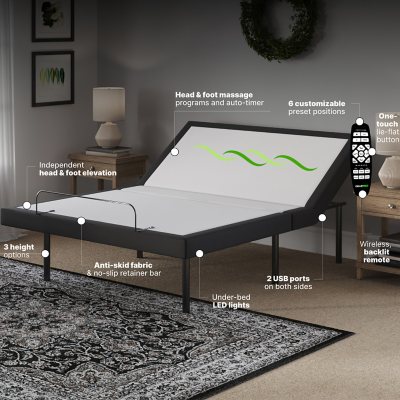 GhostBed Adjustable Bed Frame and Mattress Set