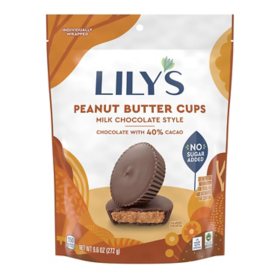 LILY'S Milk Chocolate Style Peanut Butter Cups No Sugar Added, Sweets 9.6 oz.