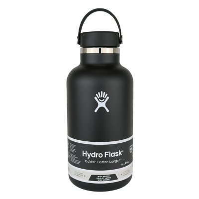 Hydro Flask Wide Mouth Bottle Black with NASA Worm Logo