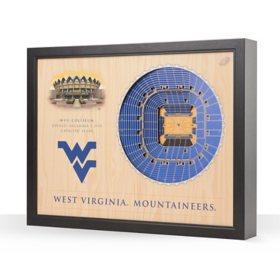 YouTheFan West Virginia Mountaineers 25-Layer Basketball Stadium View 3D Wall Art