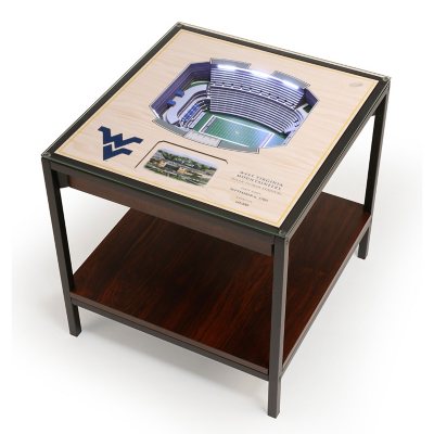 NCAA 25-Layer StadiumViews Lighted End Table - West Virginia Mountaineers:- West Virginia Mountaineers