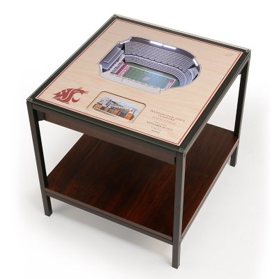 NCAA 25-Layer StadiumViews Lighted End Table - Washington State Cougars:- Washington State Cougars