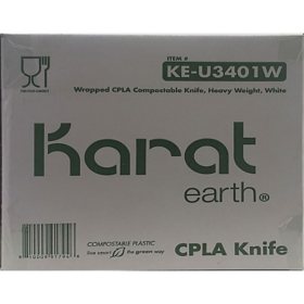 Karat PS Plastic Medium-Heavy Weight Knives Bulk Box - White - 1,000 ct