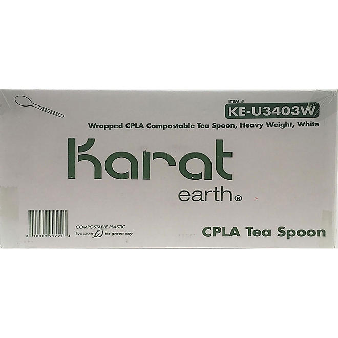 Karat CPLA Individually Wrapped Spoons 750 ct.