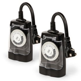 BLACK+DECKER Waterproof Outdoor Timer with 2 Grounded Outlets - 2 Pk.	