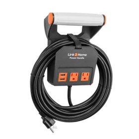 Link2Home Power Handle 20ft 2 Outlets + 2 USB - 14AWG