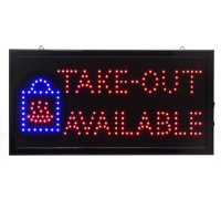 Alpine Industries 19 in. x 10 in. LED Rectangular Take-Out Available Sign with Two Display Modes