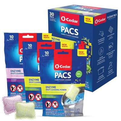 O-Cedar PACS Hard Floor Cleaner, Crisp Citrus Scent 10 Count (1-Pack