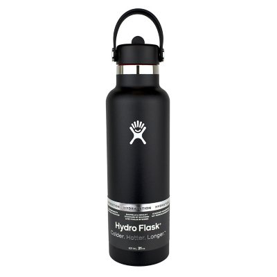 Hydro Flask 24 oz Standard Mouth Flex Straw Cap Black