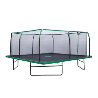 Upper Bounce 16' x 16' Square Trampoline Set with Premium Top-Ring Enclosure and Safety Pad 