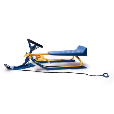 Frost Rush Snow Sled Racer For Kids with Steering Wheel, Twin Breaks & Safety Flag