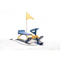 Frost Rush Snow Sled Racer For Kids with Steering Wheel, Twin Breaks & Safety Flag  