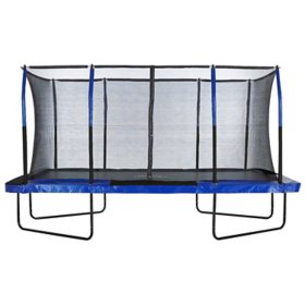 Upper Bounce 8’ x 14’ Gymnastics Style Rectangular Trampoline with Fiber Flex Enclosure System