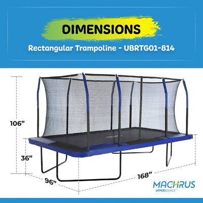 Upper Bounce Easy Assemble 8' X 14' Rectangular Trampoline with