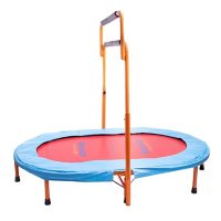 Bounce Galaxy Mini Oval Rebounder Trampoline with Double Adjustable Handrail and Dual Jumping Surface for Kids and Adults