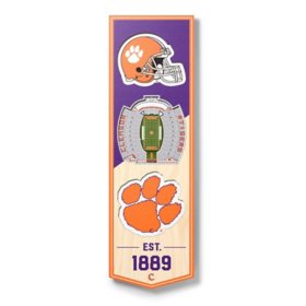 YouTheFan Clemson Tigers 6"x19" 3D Stadium View Banner